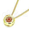 Oro Laminado Pendant Necklace, Gold Filled Style with Garnet Micro Pave, Polished, Golden Finish, 04.156.0338.2.20 (02 MM Thickness, 20 Inches Length)