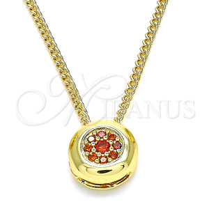 Gold Filled Necklace — Pendant Necklace with Garnet Micro Pave Polished 04. — main product view — SKU 135541 | Oro Laminado collar — Pendant Necklace with Garnet Micro Pave pulido 04. — SKU 135541