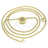 Oro Laminado Pendant Necklace, Gold Filled Style with Multicolor Micro Pave, Polished, Golden Finish, 04.156.0338.3.20 (02 MM Thickness, 20 Inches Length)
