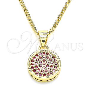 Gold Filled Necklace — Pendant Necklace with Ruby Micro Pave Polished 04. — main product view — SKU 135556 | Oro Laminado collar — Pendant Necklace with Ruby Micro Pave pulido 04. — SKU 135556