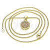 Oro Laminado Pendant Necklace, Gold Filled Style with Garnet Micro Pave, Polished, Golden Finish, 04.156.0339.2.20 (02 MM Thickness, 20 Inches Length)