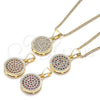 Oro Laminado Pendant Necklace, Gold Filled Style with Garnet Micro Pave, Polished, Golden Finish, 04.156.0339.2.20 (02 MM Thickness, 20 Inches Length)