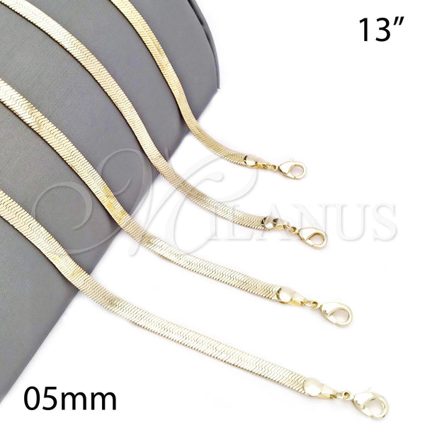 Gold Filled Ring — Basic Necklace Herringbone Design Polished 04. 05 MM — main product view — SKU 135563 | Oro Laminado anillo — básico Necklace Herringbone diseño pulido 04. 05 MM — SKU 135563