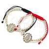 Oro Laminado Adjustable Bolo Bracelet, Gold Filled Style Guadalupe and Ball Design, with Multicolor Micro Pave, Polished, Golden Finish, 03.299.0074.11 (04 MM Thickness, 11 Inches Length)
