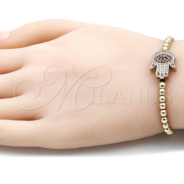 Gold Filled Bracelet — Adjustable Bolo Bracelet Hand of God and Ball — alternate product view — SKU 135618 | Oro Laminado brazalete — Adjustable Bolo Bracelet Hand of God and Ball — SKU 135618