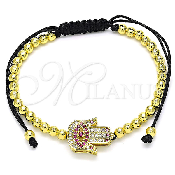 Gold Filled Bracelet — Adjustable Bolo Bracelet Hand of God and Ball — main product view — SKU 135618 | Oro Laminado brazalete — Adjustable Bolo Bracelet Hand of God and Ball — SKU 135618