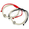 Oro Laminado Adjustable Bolo Bracelet, Gold Filled Style Ball Design, with White Micro Pave, Polished, Golden Finish, 03.299.0081.11 (04 MM Thickness, 11 Inches Length)
