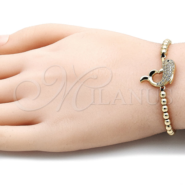 Gold Filled Bracelet — Adjustable Bolo Bracelet Butterfly and Ball Design with — alternate product view — SKU 135621 | Oro Laminado brazalete — Adjustable Bolo Bracelet Butterfly and Ball diseño with — SKU 135621