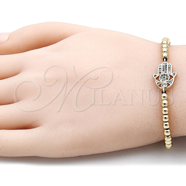 Gold Filled Bracelet — Adjustable Bolo Bracelet Hand of God and Ball — alternate product view — SKU 135625 | Oro Laminado brazalete — Adjustable Bolo Bracelet Hand of God and Ball — SKU 135625