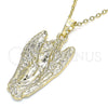 Oro Laminado Religious Pendant, Gold Filled Style Angel Design, Polished, Golden Finish, 05.213.0077
