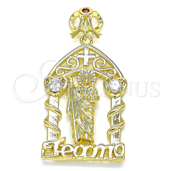 Gold Filled Pendant — Religious Pendant San Judas and Heart Design with — main product view — SKU 135700 | Oro Laminado dije — Religious Pendant San Judas and corazón diseño with — SKU 135700