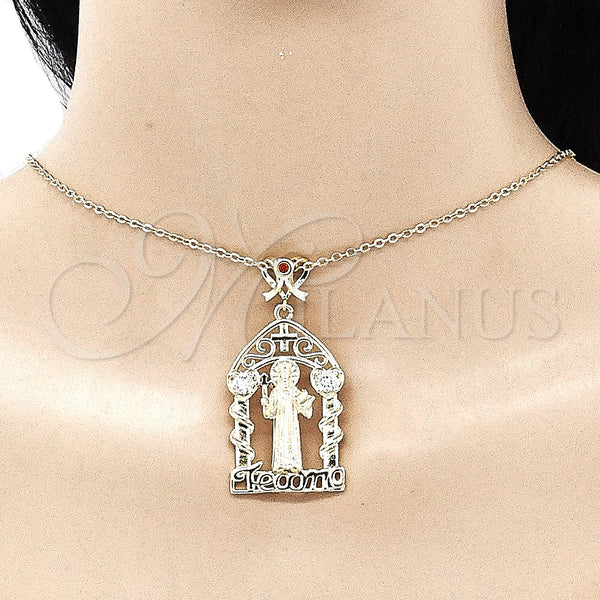 Gold Filled Pendant — Religious Pendant San Benito and Heart Design with — alternate product view — SKU 135701 | Oro Laminado dije — Religious Pendant San Benito and corazón diseño with — SKU 135701