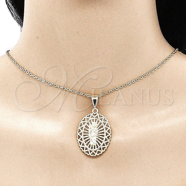 Gold Filled Pendant — Religious Pendant San Judas and Heart Design Polished — alternate product view — SKU 135704 | Oro Laminado dije — Religious Pendant San Judas and corazón diseño pulido — SKU 135704