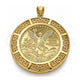 Oro Laminado Religious Pendant, Gold Filled Style Centenario Coin and Angel Design, Polished, Golden Finish, 05.253.0107
