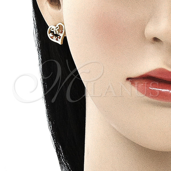 Gold Filled Ring — Earring and Pendant Adult Set Heart and Bow — alternate product view — SKU 135720 | Oro Laminado anillo — Earring and Pendant Adult Set corazón and Bow — SKU 135720