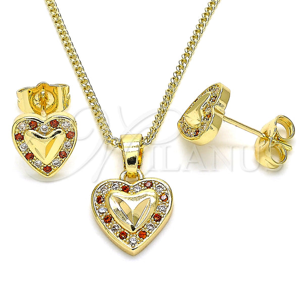 Gold Filled Ring — Earring and Pendant Adult Set Heart Design with — main product view — SKU 135750 | Oro Laminado anillo — Earring and Pendant Adult Set corazón diseño with — SKU 135750