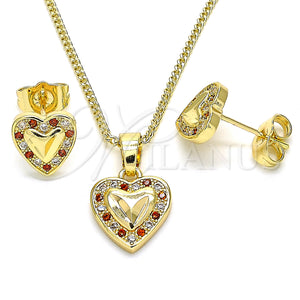 Gold Filled Ring — Earring and Pendant Adult Set Heart Design with — main product view — SKU 135750 | Oro Laminado anillo — Earring and Pendant Adult Set corazón diseño with — SKU 135750