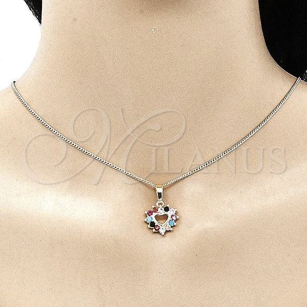 Gold Filled Ring — Earring and Pendant Adult Set Heart Design with — alternate product view — SKU 135755 | Oro Laminado anillo — Earring and Pendant Adult Set corazón diseño with — SKU 135755