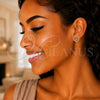 Oro Laminado Stud Earring, Gold Filled Style Heart Design, with Multicolor Micro Pave, Polished, Golden Finish, 02.233.0049.2