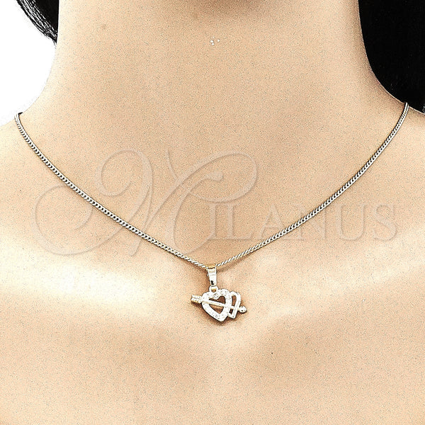 Gold Filled Ring — Earring and Pendant Adult Set Heart Design with — alternate product view — SKU 135766 | Oro Laminado anillo — Earring and Pendant Adult Set corazón diseño with — SKU 135766