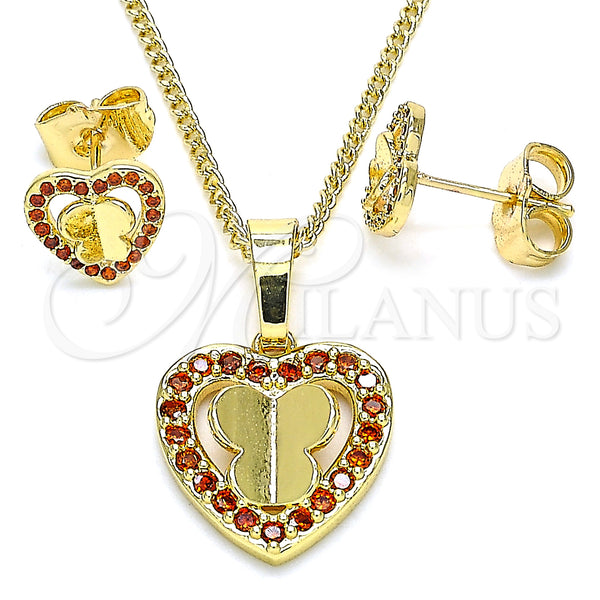 Gold Filled Ring — Earring and Pendant Adult Set Heart and Butterfly — main product view — SKU 135779 | Oro Laminado anillo — Earring and Pendant Adult Set corazón and Butterfly — SKU 135779