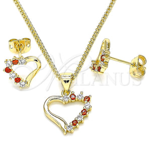 Gold Filled Ring — Earring and Pendant Adult Set Heart Design with — main product view — SKU 135783 | Oro Laminado anillo — Earring and Pendant Adult Set corazón diseño with — SKU 135783