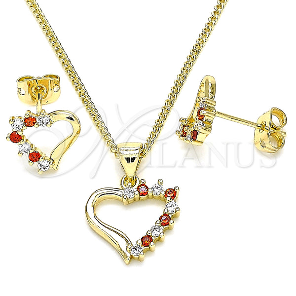 Gold Filled Ring — Earring and Pendant Adult Set Heart Design with — main product view — SKU 135783 | Oro Laminado anillo — Earring and Pendant Adult Set corazón diseño with — SKU 135783