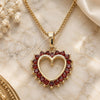 Oro Laminado Pendant Necklace, Gold Filled Style Heart Design, with Garnet Cubic Zirconia, Polished, Golden Finish, 04.284.0055.1.20 (02 MM Thickness, 20 Inches Length)