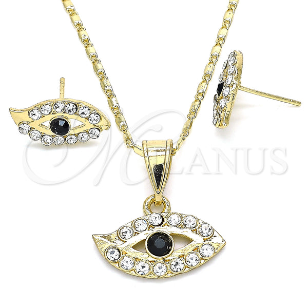 Gold Filled Ring — Earring and Pendant Adult Set with Black and — main product view — SKU 135802 | Oro Laminado anillo — Earring and Pendant Adult Set with negro and — SKU 135802