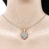 Oro Laminado Pendant Necklace, Gold Filled Style Heart Design, with Multicolor Cubic Zirconia, Polished, Golden Finish, 04.283.0009.2.20 (02 MM Thickness, 20 Inches Length)