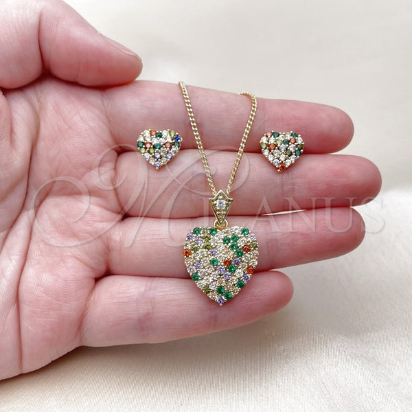 Gold Filled Ring — Earring and Pendant Adult Set Heart Design with — main product view — SKU 135831 | Oro Laminado anillo — Earring and Pendant Adult Set corazón diseño with — SKU 135831