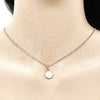 Oro Laminado Earring and Pendant Adult Set, Gold Filled Style with Ivory Pearl, Polished, Golden Finish, 10.379.0016