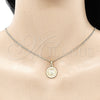 Oro Laminado Earring and Pendant Adult Set, Gold Filled Style with Ivory Pearl, Polished, Golden Finish, 10.379.0021