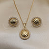 Oro Laminado Earring and Pendant Adult Set, Gold Filled Style with Ivory Pearl, Polished, Golden Finish, 10.379.0021