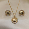 Oro Laminado Earring and Pendant Adult Set, Gold Filled Style with Ivory Pearl, Polished, Golden Finish, 10.379.0021