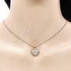 Oro Laminado Pendant Necklace, Gold Filled Style Heart Design, with Garnet and White Micro Pave, Polished, Golden Finish, 04.344.0034.1.20 (02 MM Thickness, 20 Inches Length)