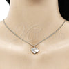 Oro Laminado Pendant Necklace, Gold Filled Style Heart Design, with Ruby and White Micro Pave, Polished, Golden Finish, 04.344.0038.1.20 (02 MM Thickness, 20 Inches Length)