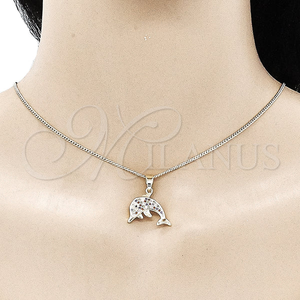 Gold Filled Ring — Earring and Pendant Adult Set Dolphin Design with — main product view — SKU 135987 | Oro Laminado anillo — Earring and Pendant Adult Set Dolphin diseño with — SKU 135987