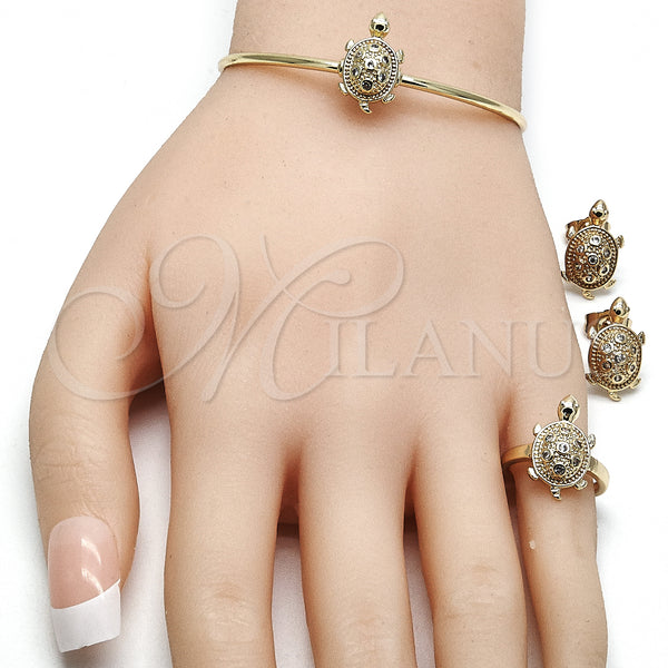 Gold Filled Ring — Earring and Pendant Children Set Turtle Design with — alternate product view — SKU 135998 | Oro Laminado anillo — Earring and Pendant Children Set Turtle diseño with — SKU 135998