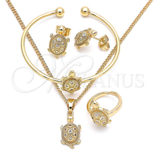Gold Filled Ring — Earring and Pendant Children Set Turtle Design with — main product view — SKU 135998 | Oro Laminado anillo — Earring and Pendant Children Set Turtle diseño with — SKU 135998