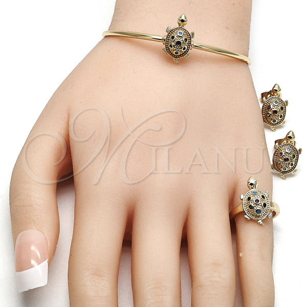 Gold Filled Ring — Earring and Pendant Children Set Turtle Design with — alternate product view — SKU 135999 | Oro Laminado anillo — Earring and Pendant Children Set Turtle diseño with — SKU 135999