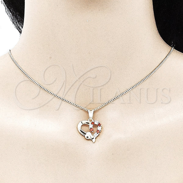 Gold Filled Ring — Earring and Pendant Adult Set Heart Design with — alternate product view — SKU 136003 | Oro Laminado anillo — Earring and Pendant Adult Set corazón diseño with — SKU 136003
