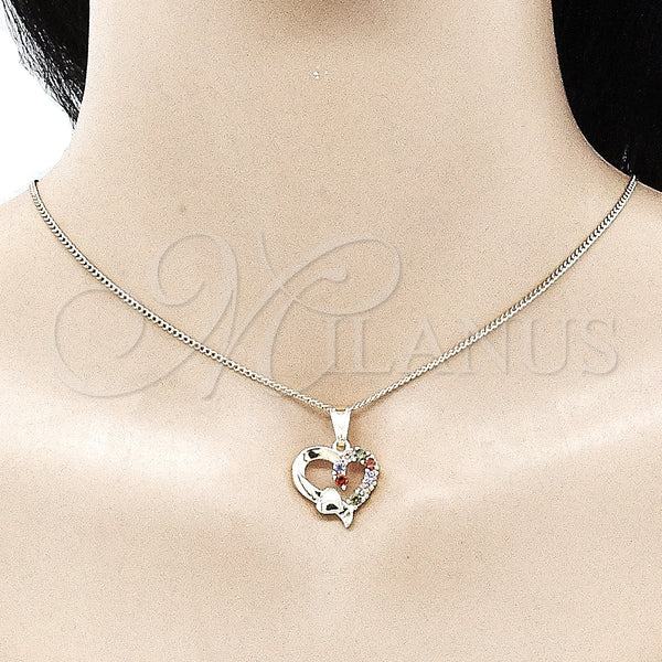 Gold Filled Ring — Earring and Pendant Adult Set Heart Design with — alternate product view — SKU 136004 | Oro Laminado anillo — Earring and Pendant Adult Set corazón diseño with — SKU 136004
