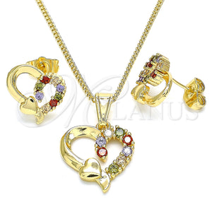 Gold Filled Ring — Earring and Pendant Adult Set Heart Design with — main product view — SKU 136004 | Oro Laminado anillo — Earring and Pendant Adult Set corazón diseño with — SKU 136004
