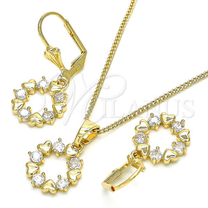 Gold Filled Ring — Earring and Pendant Adult Set Heart Design with — main product view — SKU 136015 | Oro Laminado anillo — Earring and Pendant Adult Set corazón diseño with — SKU 136015