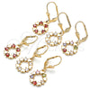 Oro Laminado Dangle Earring, Gold Filled Style Heart Design, with White Cubic Zirconia, Polished, Golden for wholesale, additional product view 5