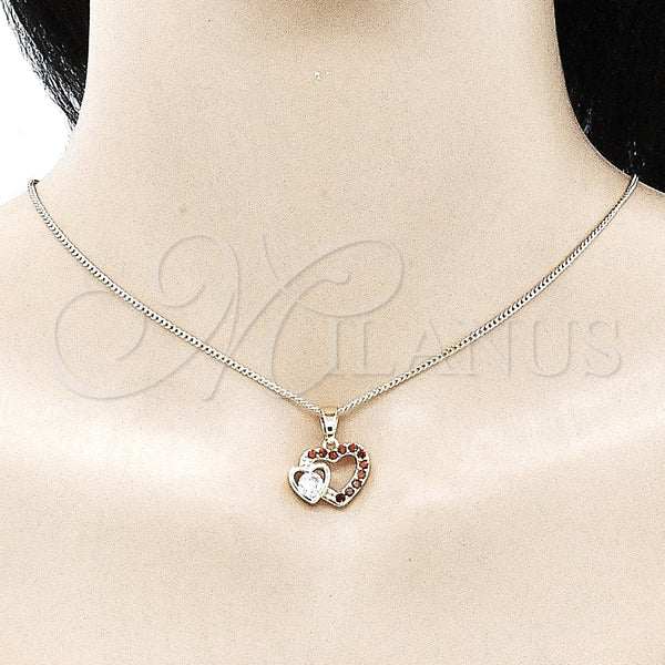 Gold Filled Ring — Earring and Pendant Adult Set Heart Design with — alternate product view — SKU 136025 | Oro Laminado anillo — Earring and Pendant Adult Set corazón diseño with — SKU 136025