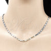 Oro Laminado Basic Necklace, Gold Filled Style Mariner Design, Polished, Tricolor, 04.319.0005.24 (04 MM Thickness, 24 Inches Length)