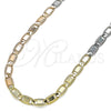 Oro Laminado Basic Necklace, Gold Filled Style Mariner Design, Polished, Tricolor, 04.319.0005.24 (04 MM Thickness, 24 Inches Length)