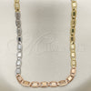 Oro Laminado Basic Necklace, Gold Filled Style Mariner Design, Polished, Tricolor, 04.319.0005.24 (04 MM Thickness, 24 Inches Length)